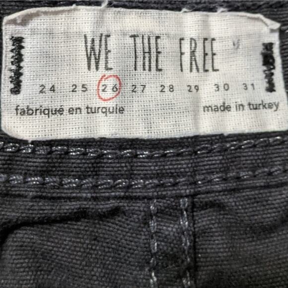 Free People We The Free High Rise Wide Leg Ankle Crop Pants Black Women's 26 - Picture 10 of 13